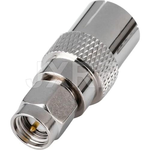 JXRF Coaxial Adapter SMA Male Plug to IEC TV Female Jack Straight Nickel plated SMA to TV Connector