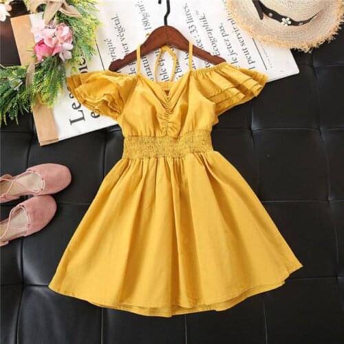 Baby Girls Summer Fashion Dress Kids Dresses For Girls Sweet Sling Dress Cute Solid Color Dress Girls Dress Casual Wear