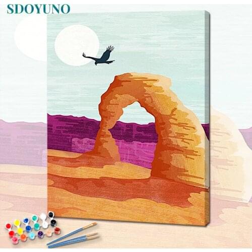 SDOYUNO Oil Paint By Numbers Scenery Painting By Numbers On Canvas Frameless 60x75cm Landscape DIY Home Decor Unique Gift