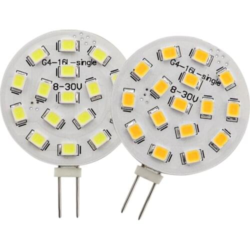 Midcars Led Lamp Bulb G4 2835 Smd 16 Leds 12v To 24v Ac Dc Replace Halogen Lighting Lights Spotlight