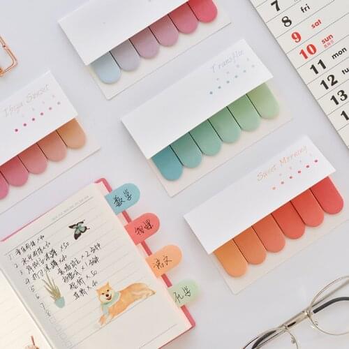 SaYing Kawaii Gradient Post-it Notes Girl Color Student Notes Cartoon Cute School Stationery Stickers