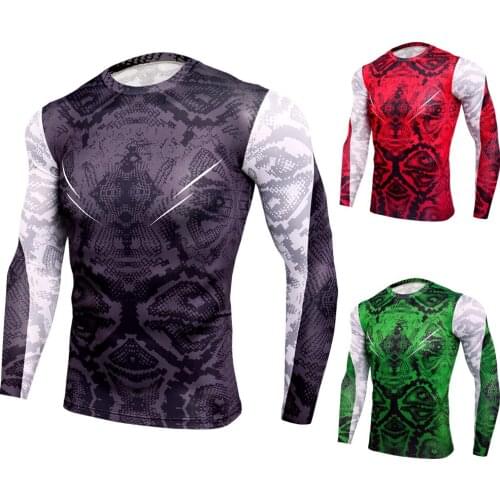 Mens Running Compression Shirt Workout Tshirt Quick Dry Training Sport Tops Gym MMA Sportswear Jersey Crossfit Fitness T Shirts