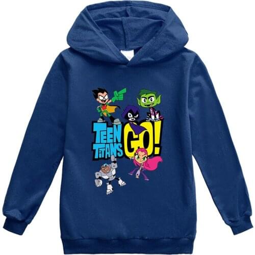 New Cartoon Anime Teen Titans GO Boys Girls Long Sleeve Sweater Hoodie Spring and Autumn Sports Leisure Children 2-16Y Sweater