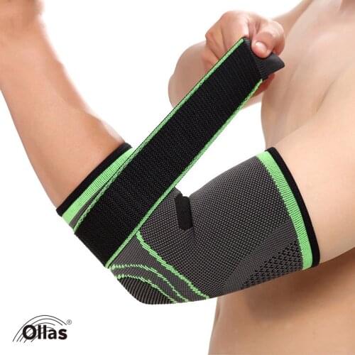 Ollas Brand Bandage Elbow Pad Protect Support Sleeve 1 Pcs Adjustable Basketball Gym Sports Outdoor Cycling Elbow Guard Brace