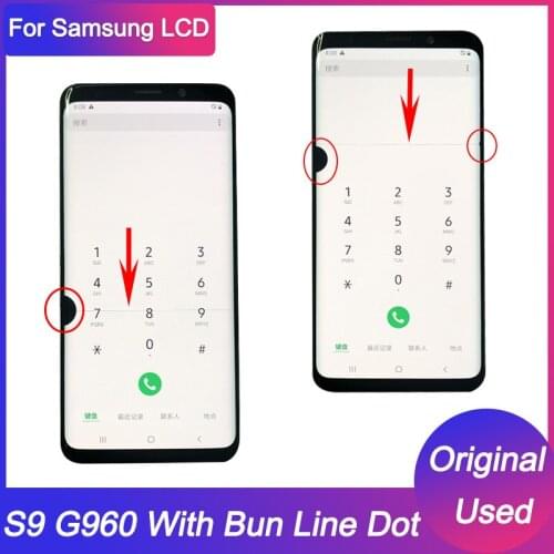 Original LCD For SAMSUNG Galaxy S9 LCD display Touch Screen Digitizer For Samsung G960 G9600 With Dot Burn Line