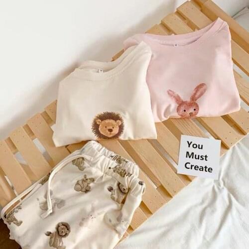 XEJ Pijama Kawaii Cartoon Lion Print Pajamas Women Summer Loungewear Home Clothes for Women Sleepwear Pyjamas Women Nightwear
