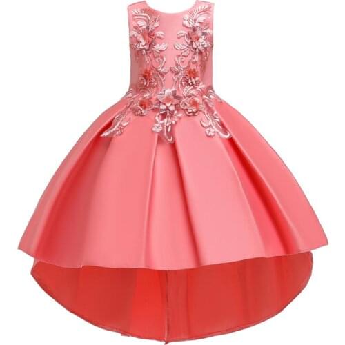 Flower Pattern Kids Dresses For Girls Wedding Party Dress Girls Dress Princess Pageant Formal Gown For Teen Children Clothing