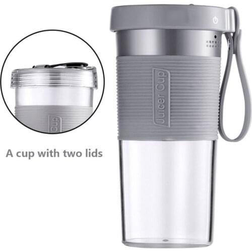 Portable Home Electric Juicer Cup with 2 Lid Personal Size Blender Rechargeable