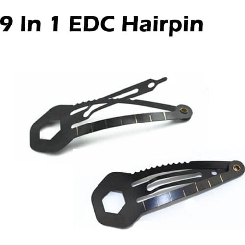 EDC Portable Outdoor Multifunctional Women Hairpins Tactical Screwdriver Peeler Saw Cm Ruler Camping Self Defense Survival Gear