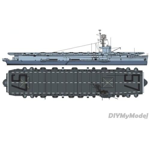 DIYMyModeI Aircraft carrier Anzio 1:350 USS Anzio DIY Handcraft Paper Model Kit Handmade Toy Puzzles Gift Movie prop