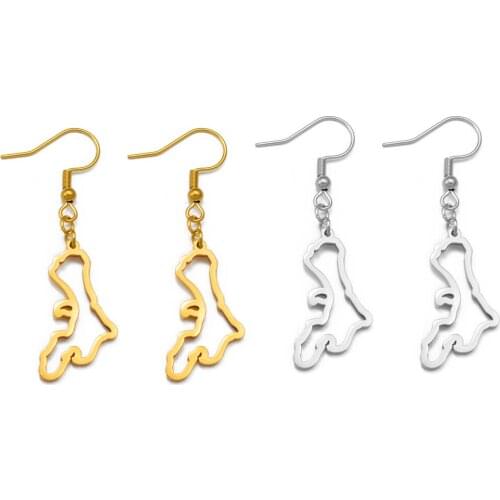 Anniyo Outline Bonaire Map Earrings Antilles Jewelry #243121