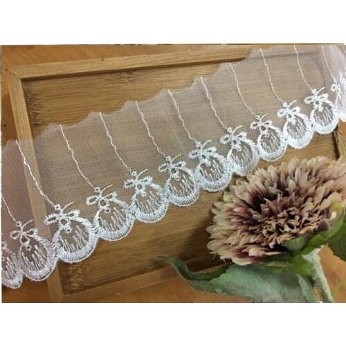 Mesh embroidery lace white mesh embroidery lace accessories 8 cm wide
