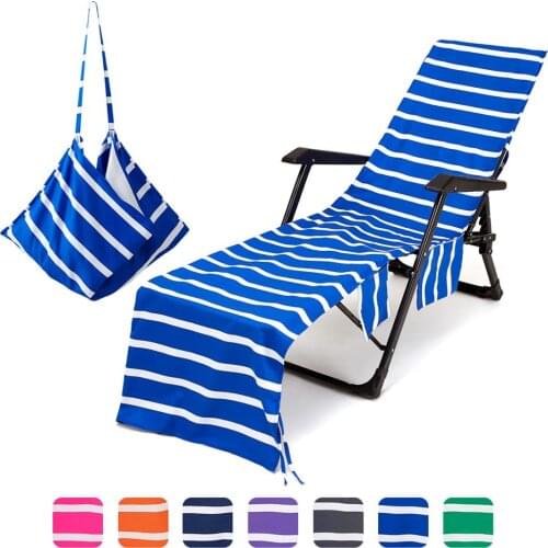Lounge Chair Beach Towel Cover Microfiber Pool Lounge Chair Cover with Pockets Holidays Lounge Chair Mate for Sun Lounger Beach