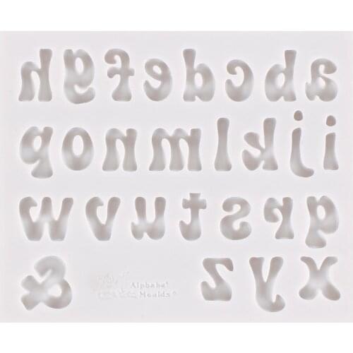 26 Alphabets Script Letters Fondant Cake Mold Chocolate Mould Capital Lower Case For The Kitchen Baking Tools