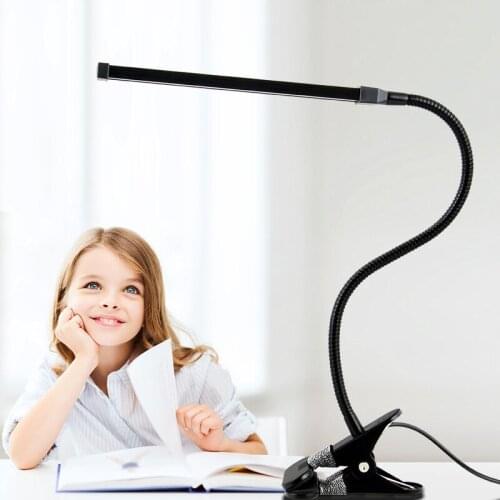 Factory Direct Pin 5V 8W Ultra-Bright LED Metal Clip Light Dimming Color Mixing Reading Table Lamp