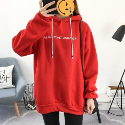Winter Fashion Commuting Loose Long-sleeved Women Hoody Sweatshirt Printing Letters Drawstring Harajuku Lady Pullover