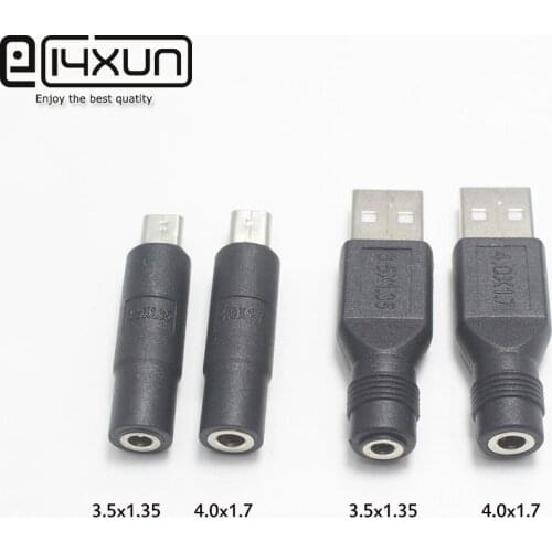 1/2/5PCS Micro USB / USB 2.0 Male plug connector to DC 3.5*1.35 / 4.0*1.7 mm Female Jack Converter Laptop Adapter Connector
