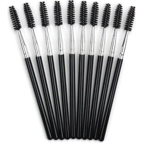 10pcs High Quality Eyelash Brush Black Long Screw Eye Lash Curler Eyebrow Comb Makeup Brush Mascara Cream Cosmetic Tool
