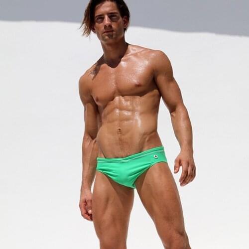 2020 men bathing suit solid swimming trunks low waist Quick Dry Swimwear sexy Swim Briefs Sea Surf Beach Short Bain Homme Summer