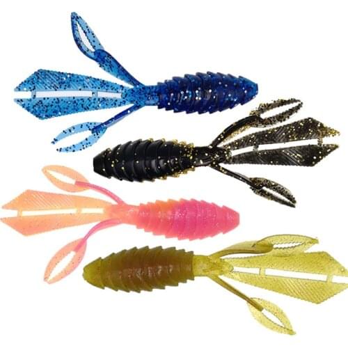 4pcs/lot Fishing Lures Crazy Flapper 12cm/13g Craws Soft Lures Fishing Soft Bait Shrimp Bass Bait Peche Gear