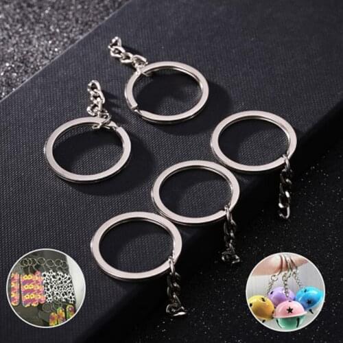 50Pcs Metal Blank Keyrings DIY Pendant Charms Key Chains Keyring Accessories