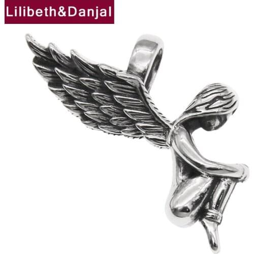 Guardian Angel Wings Necklace Pendant 925 Sterling Silver Fashion Vintage Jewelry For Women Men 2021 Designer Collier Femme P07
