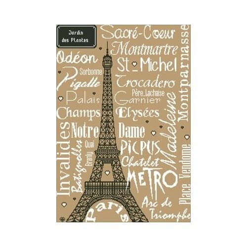 BDN13-Paris Tower Letter Counted Cross Stitch 11CT 14CT 18CT DIY Chinese Cross Stitch Kits Embroidery Needlework Sets