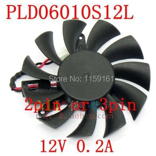 Free Shipping PLD06010S12L 55mm 2pin or 3pin Graphics card fan