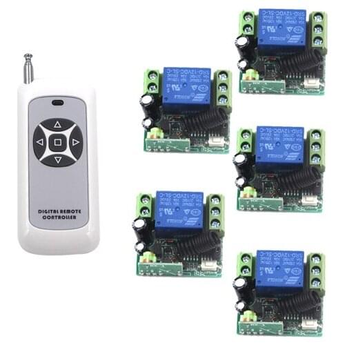 Wireless DC 12V 1 Channel Relay RF Gate Garage Door Remote Control Switch Home Automation Receiver and Transmitter SKU: 5247