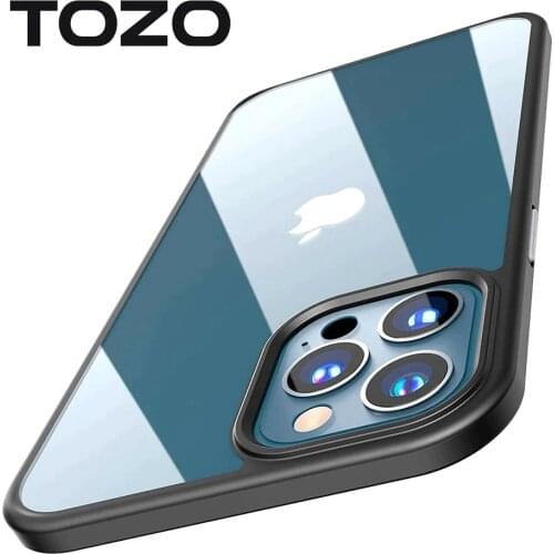 TOZO Compatible for iPhone 12/12 Pro Case 6.1 inch Hard 0.35mm Worlds Thinnest Protect Shell Semi Transparent Light Weight Thin