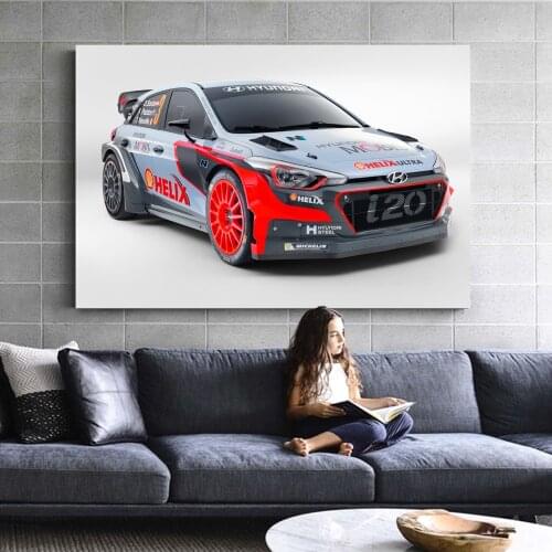 Decorative Paintings Hyundais i20 W R C Race Racing Rally Sport Cars Wall Art Posters Canvas Print For Home Decor
