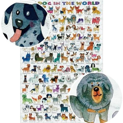 Michelangelo Wooden Puzzle Pet Dog Puzzle Original Hand-Painted Jigsaw Puzzle Early Education Toy Adult Gift