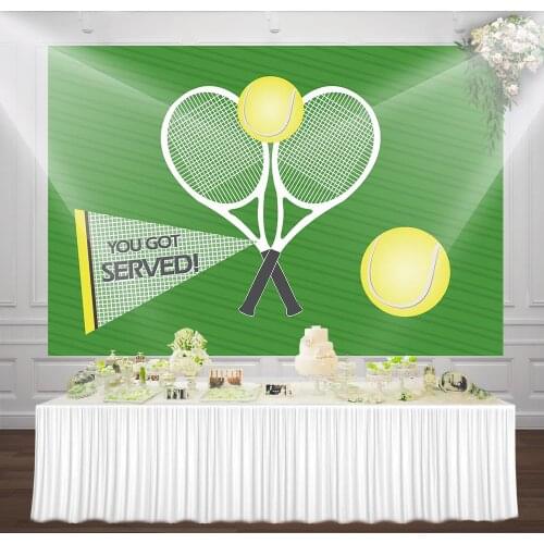 Birthday Party Backdrop Tennis Themed Backgrounds You Got Served Photo Studio Background Dessert Table Decors Photocall Banner