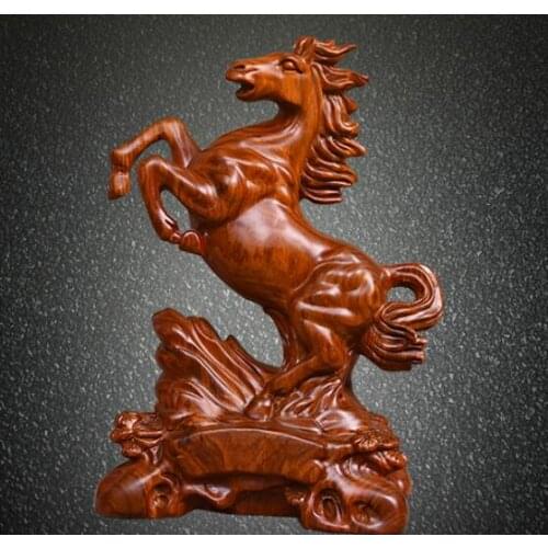 Chrysanthemum pear Woodcarving Horse is placed piece of real wood horse arrives successful handicraft lives lucky sitting room