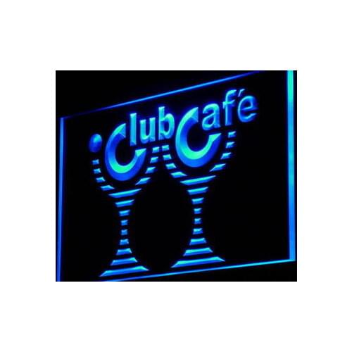 I955 Club Cafe Glass Cocktails Bar Beer Light Signs On/Off Switch 20+ Colors 5 Sizes