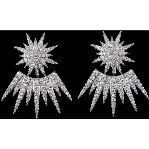 Fashion cubic zircon Silver Color eye Shape Stud Earrings For Women And Girls Fashion Jewelry 2020 trend