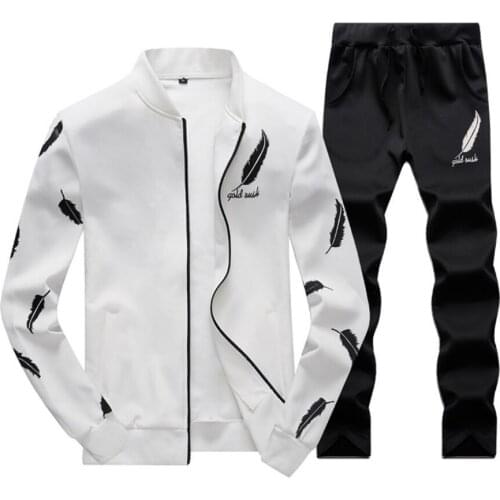 2021 New Spring Autumn New Men Outwear Sportswear Hoodies+Pants 2PCS Sets Solid Street Loose Tracksuits