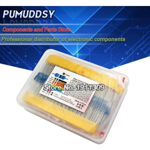 600PCS 30Values* 20PCS 1% 1/4 W resistor pack set diy Metal Film Resistor kit use colored ring resistance (10 ohms~1 M ohm)