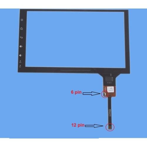 New 9 inch Capacitive touch screen 6 pin and 12 pin for car dvd gps
