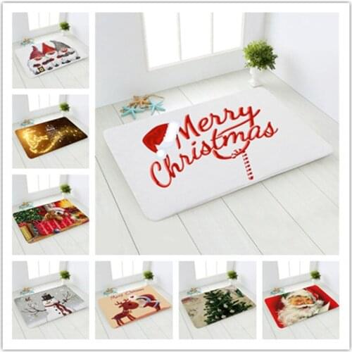 New Year 40x60cm Carpet Non-slip Soft Doormat Snowman Elk Santa Claus Christmas Decoration 2022 Christmas Gift Kids Xmas Navidad