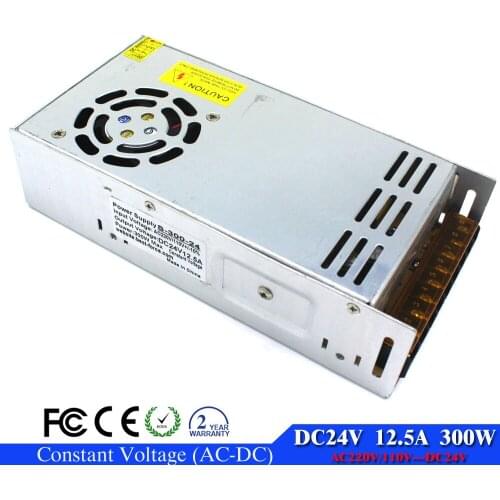 Single Output Switching 300W 24V 12.5A power supply LED Driver Transformer AC to DC smps For CNC Machine DIY LED CCTV 3D Printer
