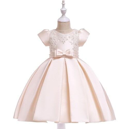 3-10 Years Flower Girls Embroidery Beads Christmas Party Dress Elegant Princess Dress Wedding Birthday Dress Toddler Ball Gowns
