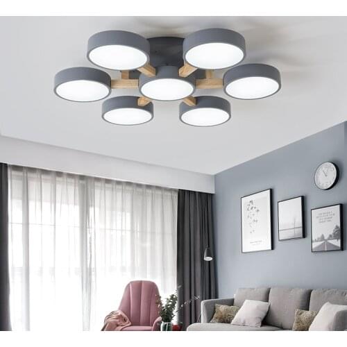 Modern Personality Design Molecular Connection Shape LED Acrylic & Wood Ceiling Lamp for Living Room Bedroom Study Room hall