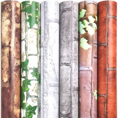 PVC self-adhesive wallpaper dormitory bedroom wall paper bedroom living room background wall rural brick pattern wall sticker