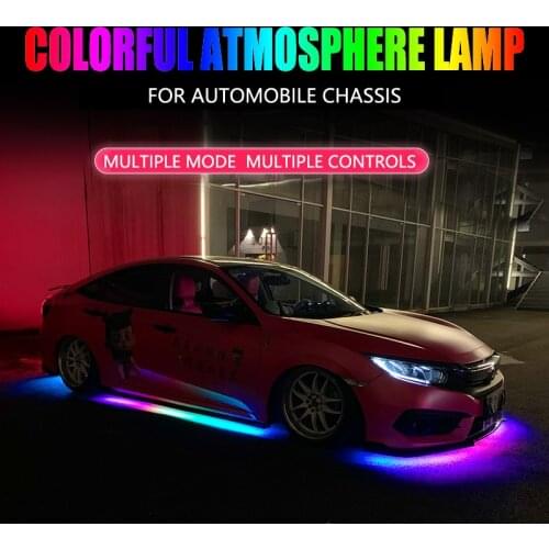 RGB Multicolor Flexible Flowing Car LED Light Underglow Underbody Waterproof Automobile Chassi Neon Atmosphere Light