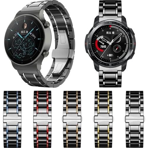 Luxury Ceramic Strap For HUAWEI Watch GT 2 Pro Band Bracelet For HONOR MagicWatch 2 / GS Pro / ES Smartwatch Watchband Straps