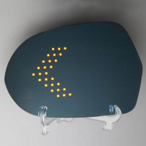 Multi-curvature blue wide angle led arrow turn signal heat defog out side door rear view mirror for audi A6 exterior parts