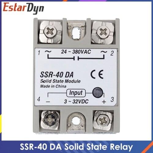SSR-40 DA Solid State Relay, DC to AC Solid State Relay Module SSR-40DA Temperature Controller 24V-380V 40A 250V