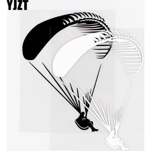 YJZT 12.5×16.3CM Extreme Sports Fashion Car Stickers Car Body Decoration Parachute Vinyl Decals Black / Silver 10A-0539