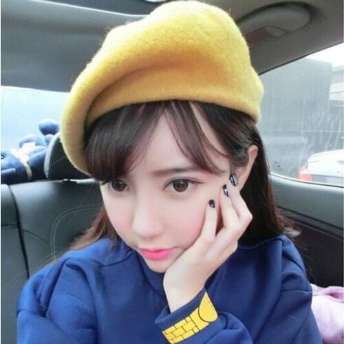 Women Winter Berets Soft Warm Wool Classic Berets Felt French Artist Beanies Tam Baggy Hats Caps For Girl Chapeu